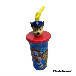 Paw Patrol Buddy Sip Plastic Reusable Cup 15 oz NEW Chase Straw